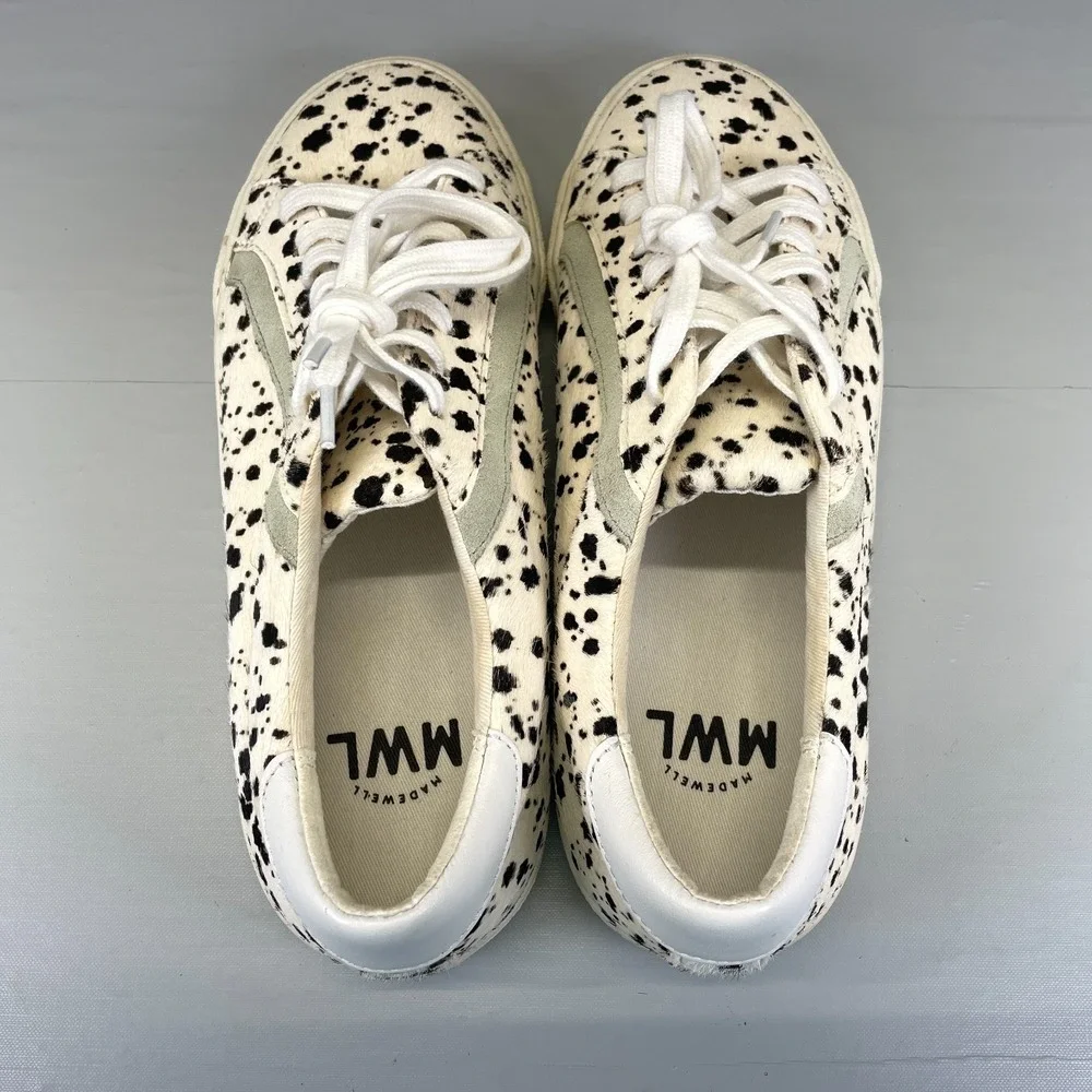 Madewell Sidewalk Low Sneakers Womens Size 8 Spatter-Painted Calf Hair Shoes